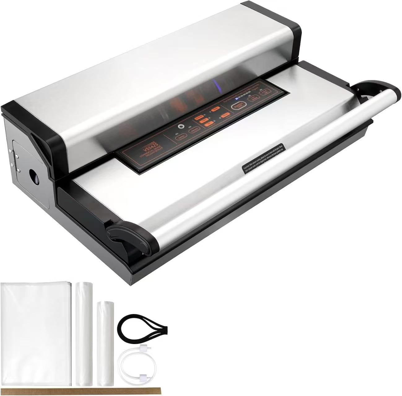 Vacuum Sealer Machine 90Kpa - Automatic Food Saver with Cutter & Hose for Dry/Moist Foods